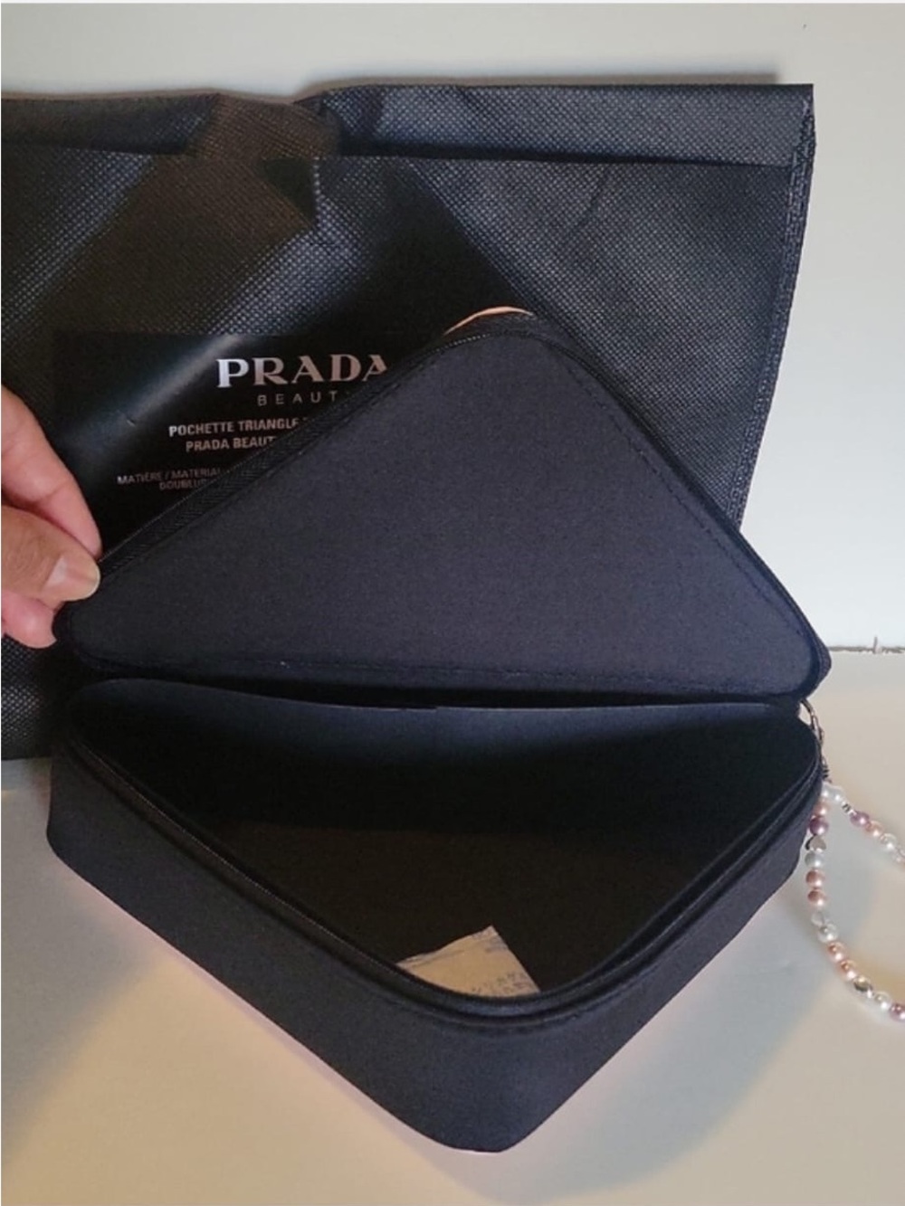 Prada Pink Triangle Pouch - Picture 7 of 9